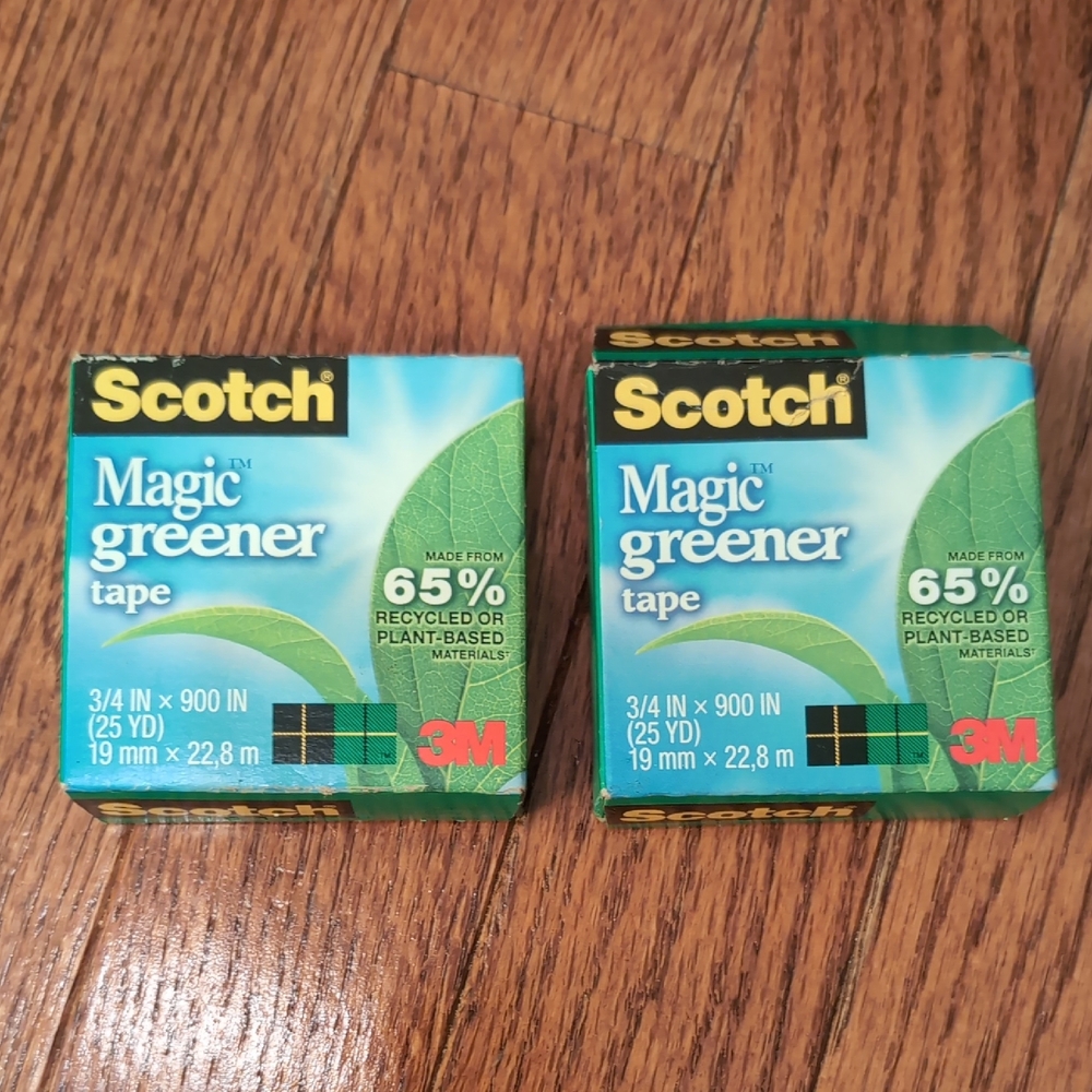 Scotch Magic Greener 3M 3/4" x 900" 25 YD 19mm x 22.8mmTape 2 Boxs New